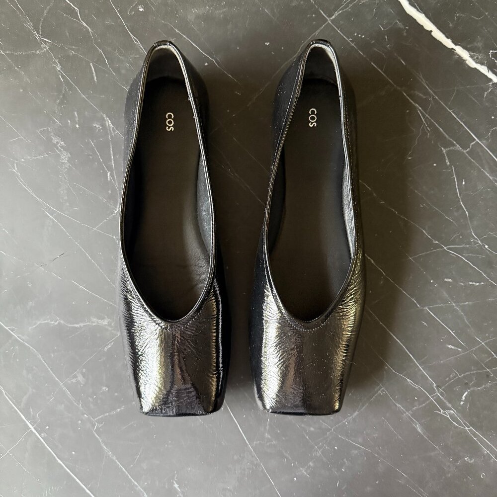 COS SQUARE-TOE BALLET FLATS